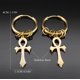 thumbnail image 2 of Aros Punk Cruz Egipcia Black Gold Silver Hombre Mujer, 2 of 3