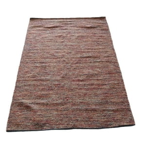 Decoghar - Alfombra Mushroom Pequeña Roja Entramado Negro