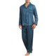 thumbnail image 4 of INSPIRE CHIC Conjunto de Pijamas Casuales para Hombre de 2 Piezas de Satén con Rayas y Botones de Manga Larga Talla L Azul Oscuro, 4 of 6