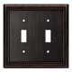 thumbnail image 1 of Placa de pared Henne Bery de doble palanca en bronce envejecido, 1 of 7