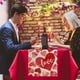 thumbnail image 5 of Camino de mesa con botones en forma de corazón para San Valentín, decoración de mesa de comedor de cocina de temporada para fiestas en interiores y hogares., 5 of 5