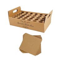 Bothyi - Conos De Confeti Y Caja De Soporte Conos De Papel Para Celebración De Bodas De Aniversario 30 Agujeros Marrón