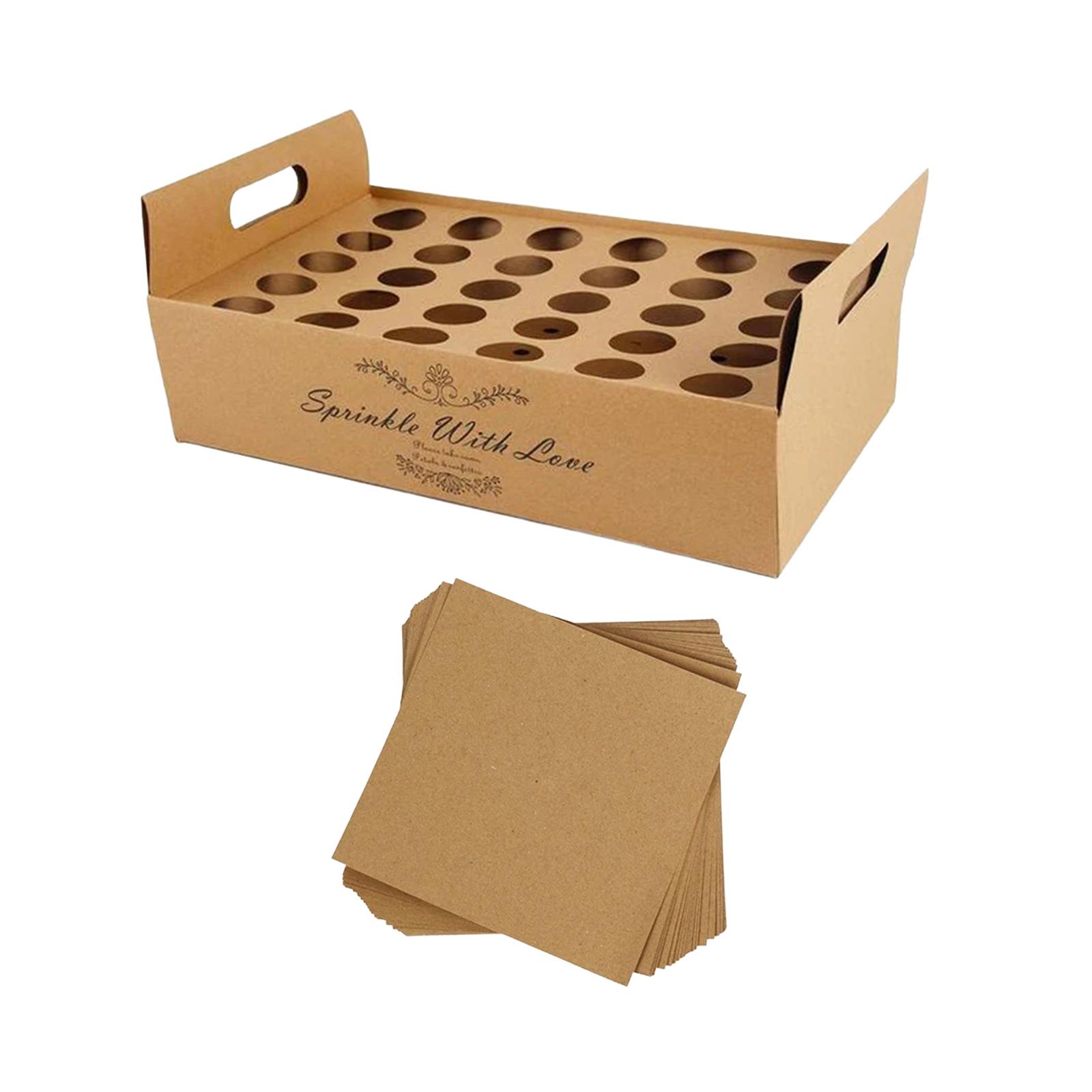 Bothyi - Conos De Confeti Y Caja De Soporte Conos De Papel Para Celebración De Bodas De Aniversario 30 Agujeros Marrón