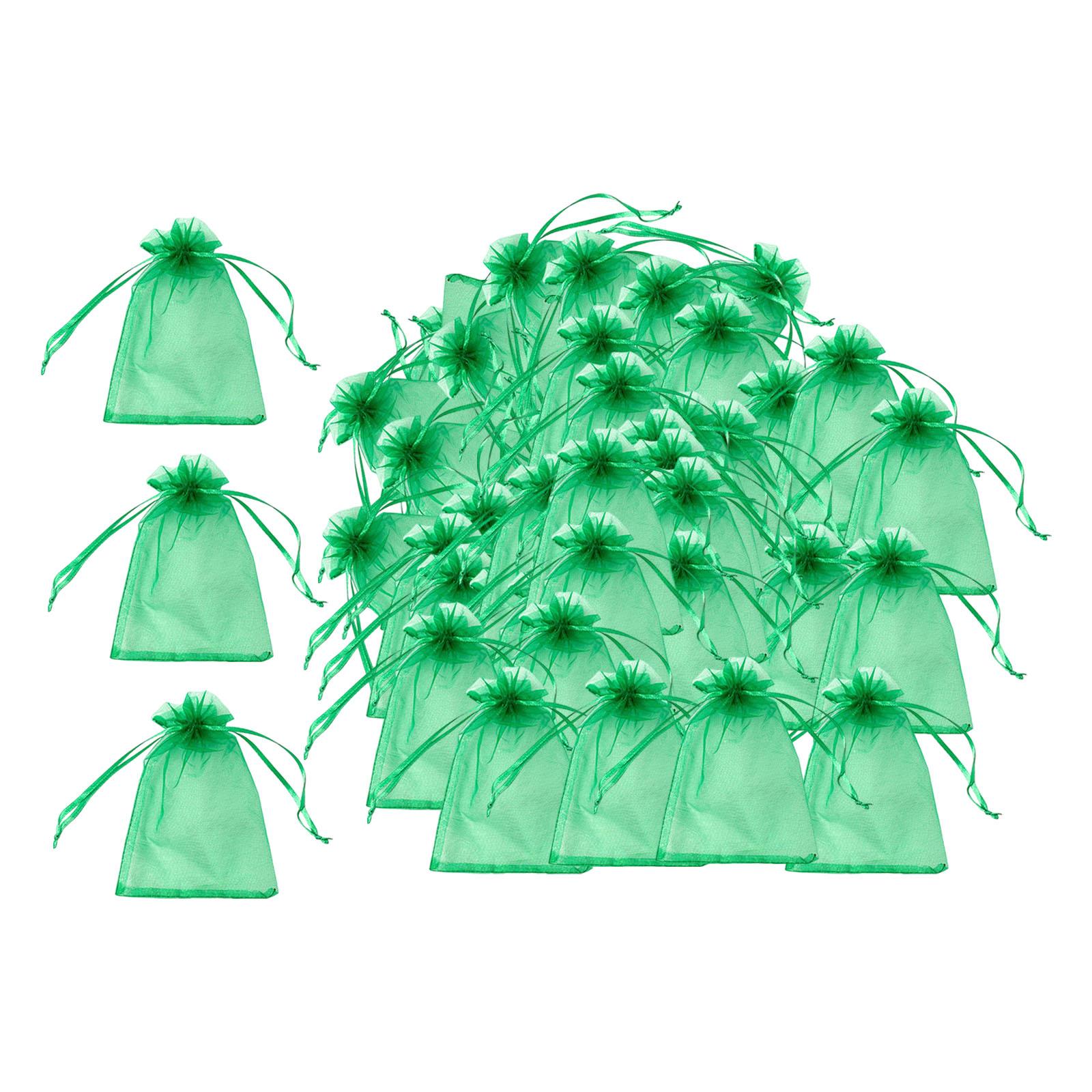 Magideal - 100 Uds Árboles Frutales Bolsa De Malla Con Cubierta , Bolsas De Árboles , Bolsas De Malla De Malla Con Cordón Para Jardín 13Cmx18Cm Verde