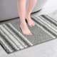 thumbnail image 2 of Alfombras de baño a rayas REGALWOVEN, alfombra de baño de chenilla suave y absorbente, alfombra de piso de baño antideslizante gris 20" x 32", 2 of 6
