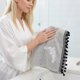thumbnail image 4 of REGALWOVEN Toallas de Mano de Forro Polar Coral Bordadas Boho con Borlas, 29" x 13" Toallas Decorativas Suaves y Absorbentes para Baño, Gimnasio, Hotel, Spa Gris 4pk, 4 of 7