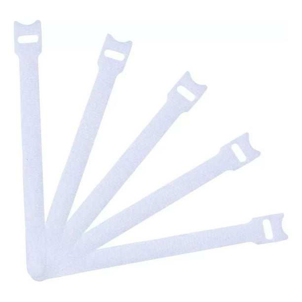 20x Pack Amarra Cable Organizador Reutilizable Velcro Cintas blanco