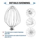 thumbnail image 2 of Whisk Accessments XINBOOGQ de 6 hilos para batidora KitchenAid de 5 a 6 cuartos de galón, 2 of 8