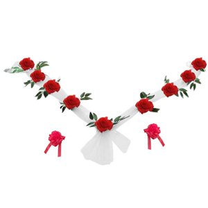 Magideal - Simución Boda Coche Flor Decoración Flores Artificiales Nupcial Coche Decoración Cintas Diy Para Bodas Navideña , Estilo B