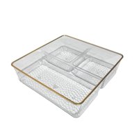 Oem - Bandeja Elegante Servir Dorado Acrilico Con 3 Divisiones