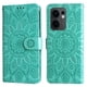 thumbnail image 2 of Funda tipo cartera FOXDOCK para OPPO Reno 13F , diseño girasol en relieve, cuero PU, cierre magnético, soporte y tarjetero, 2 of 5