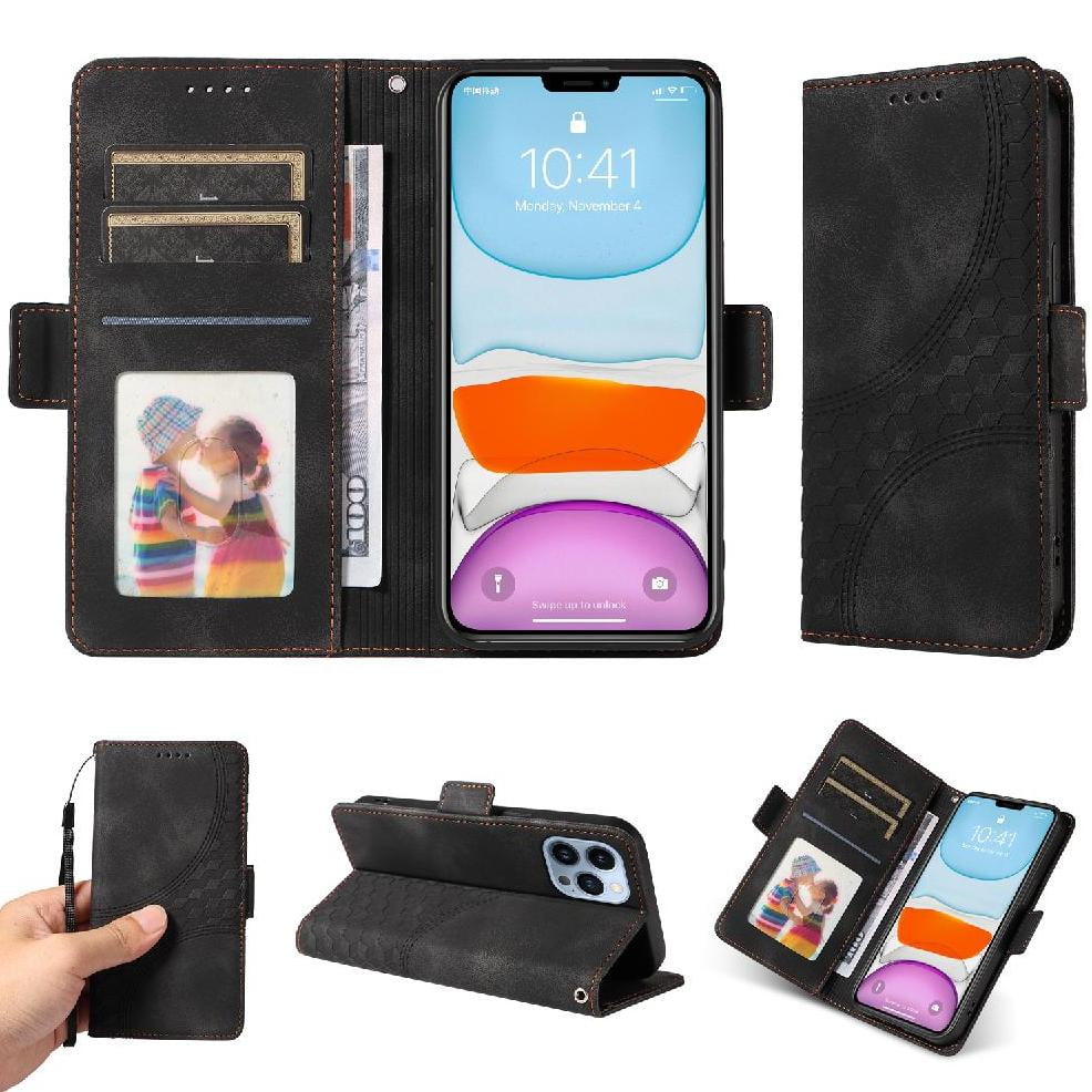 Carcasa Foxdock Iphone 12 Pro Max De Cuero Pu, Diseño Acolchado Clásico, Protección Contra Caídas Y Rayones