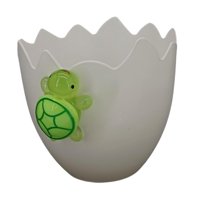 Magideal - Maceta De Resina De Cáscara De Huevo Blanca, Estatua Con Tortuga, Maceta De Flores De Pascua, Mini Maceta Para Escritorio, Granja, Alféizar De Ventana