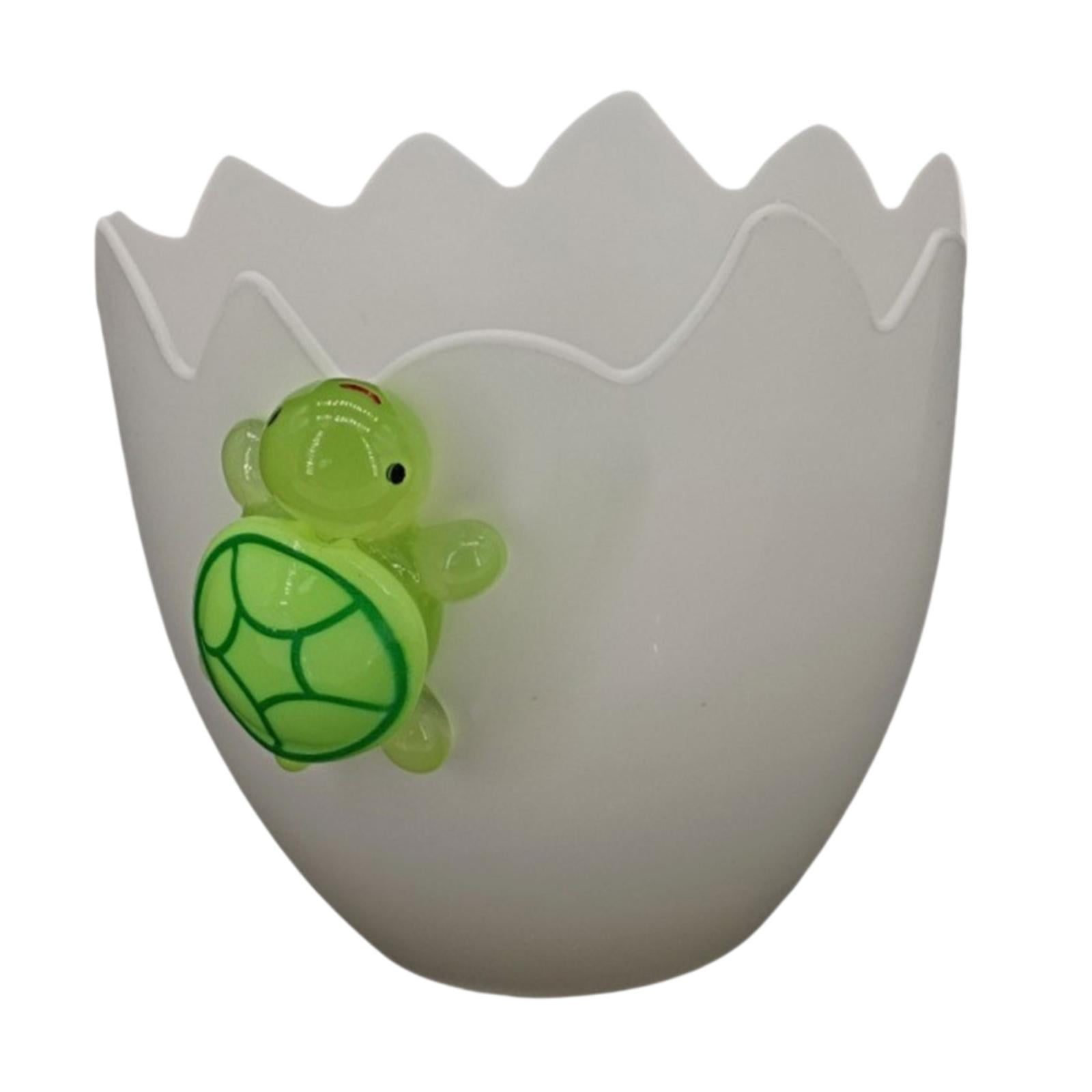 Magideal - Maceta De Resina De Cáscara De Huevo Blanca, Estatua Con Tortuga, Maceta De Flores De Pascua, Mini Maceta Para Escritorio, Granja, Alféizar De Ventana