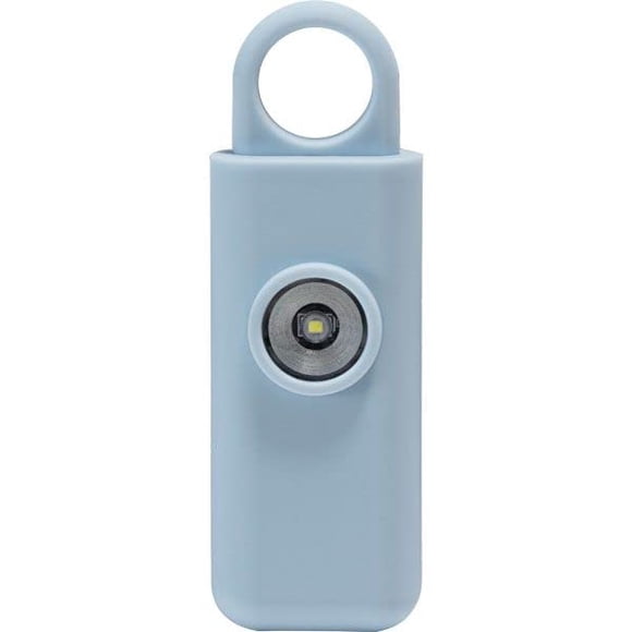 Alarma personal de pánico de seguridad 130 dB con luz estroboscópica (azul)