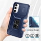 thumbnail image 3 of Funda Armada para Samsung Galaxy A34 5G con Tapa Deslizante y Soporte Magnético Giratorio Azul, 3 of 5