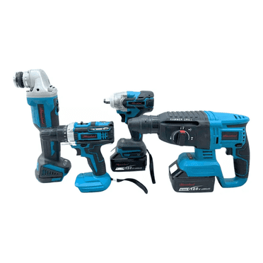 KIT X4 HERRAMIENTAS INALAMBRICAS AZUL