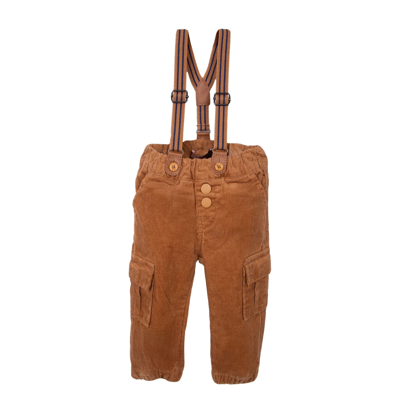 Pillin - Pantalón Bebé Niño Cotelé Con Suspensores Café