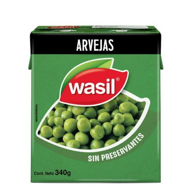 Arvejas Caja Drenado 205 G - Neto 340 G Wasil