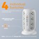 thumbnail image 3 of Regleta Torre TESSAN 15 pies 17 en 1 con USB Gris, 3 of 9