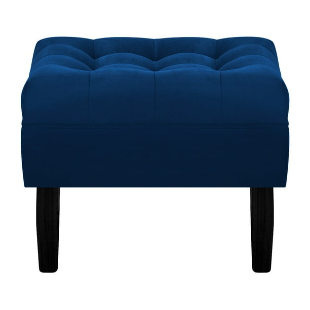 Pouf Wood 1c Felpa 00 Azul Marino