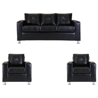 Muebles Altiro - Living Asiria 311 - Cuero Sintetico Pu Negro