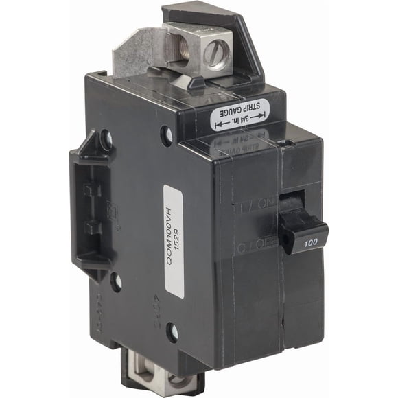 Square D de Schneider Electric - QOM100VHCP QOM1, interruptor principal de 100 A, tamaño de marco QOM1, para centros de carga QO o Homeline de 125 A o menos