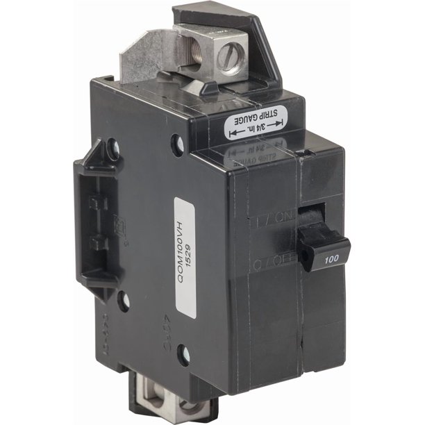 Square D de Schneider Electric - QOM100VHCP QOM1, interruptor principal de 100 A, tamaño de marco QOM1, para centros de carga QO o Homeline de 125 A o menos