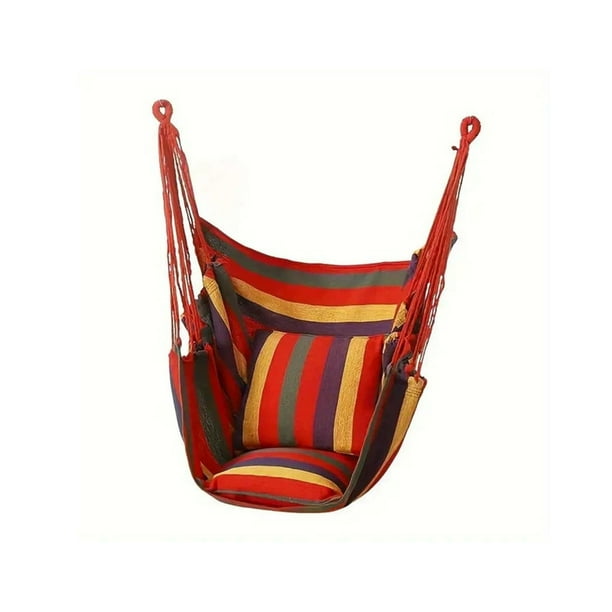 Silla Hamaca Colgante Ultra resistente para Patio o Camping Rojo