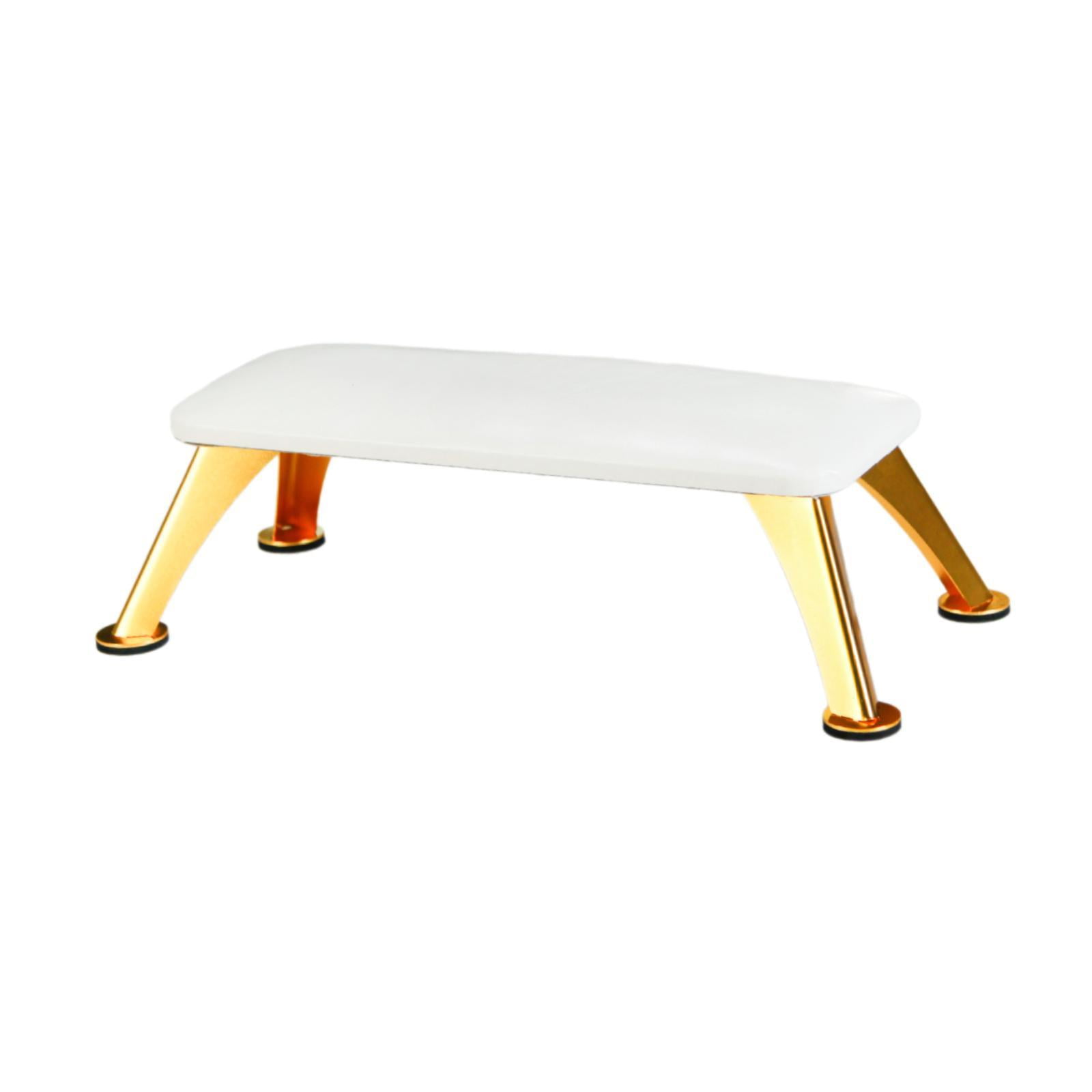 Ioensy - Reposabrazos Para Uñas, Almohada De Mano Para Manicura, Para Salones, Hogar, Bricolaje, Personal, Blanco Con Pata Dorada