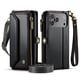 thumbnail image 2 of CaseMe Funda de Cuero for iPhone 17 Pro de 6.3 Pulgadas con Billetera [Bloqueo RFID] con Ranura para Billetes con Zíper y 7 Tarjeteros, Correa de Hombro y Muñeca Magnética de Cuero PU Suave, Funda de, 2 of 12