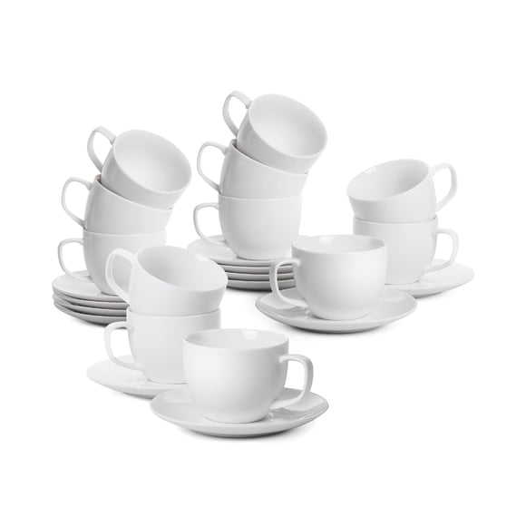 Juego de tazas de café Brew To A Tea 240 ml, 12 piezas, blanco