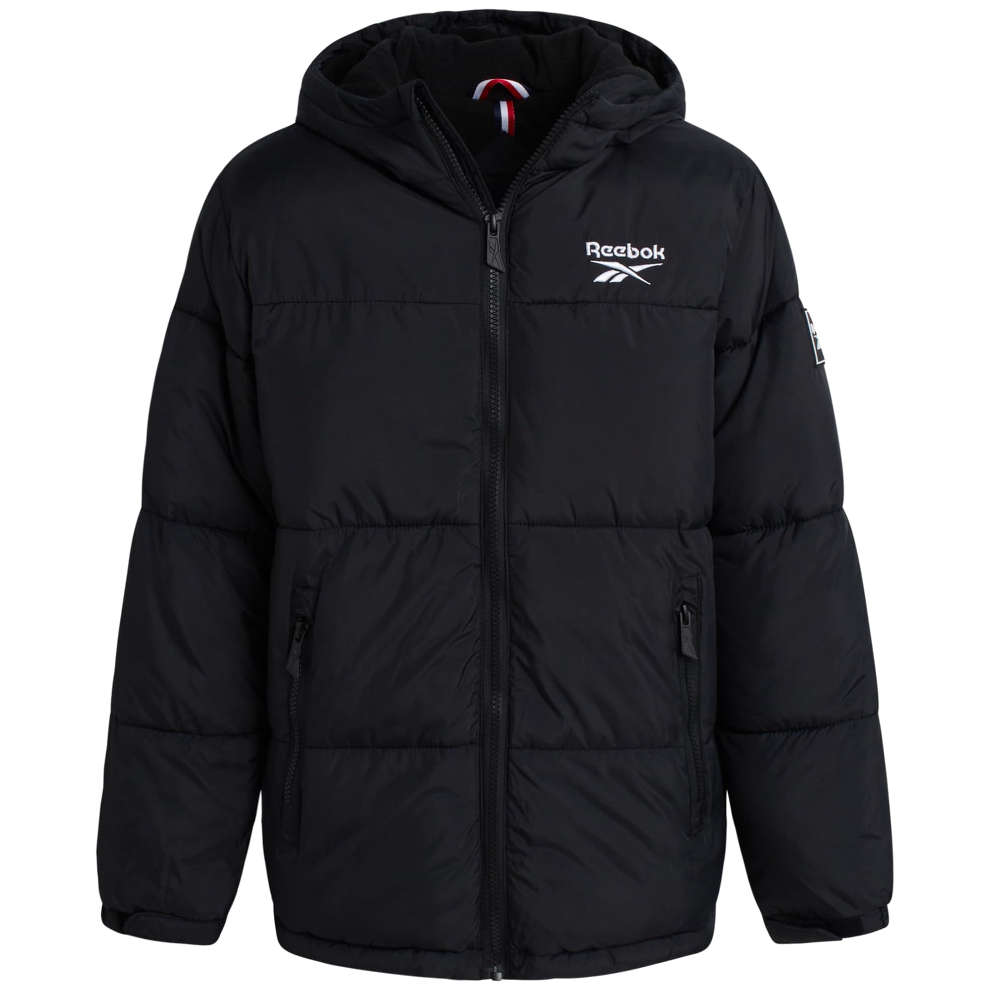 Chaqueta De Invierno Reebok Boys Puffer Heavyweight, Talla 14-16, Negra