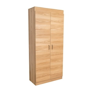Fm Furniture - Mueble Despensa De Cocina 2 Puertas 160,7X70X36,3 Cm Café Claro