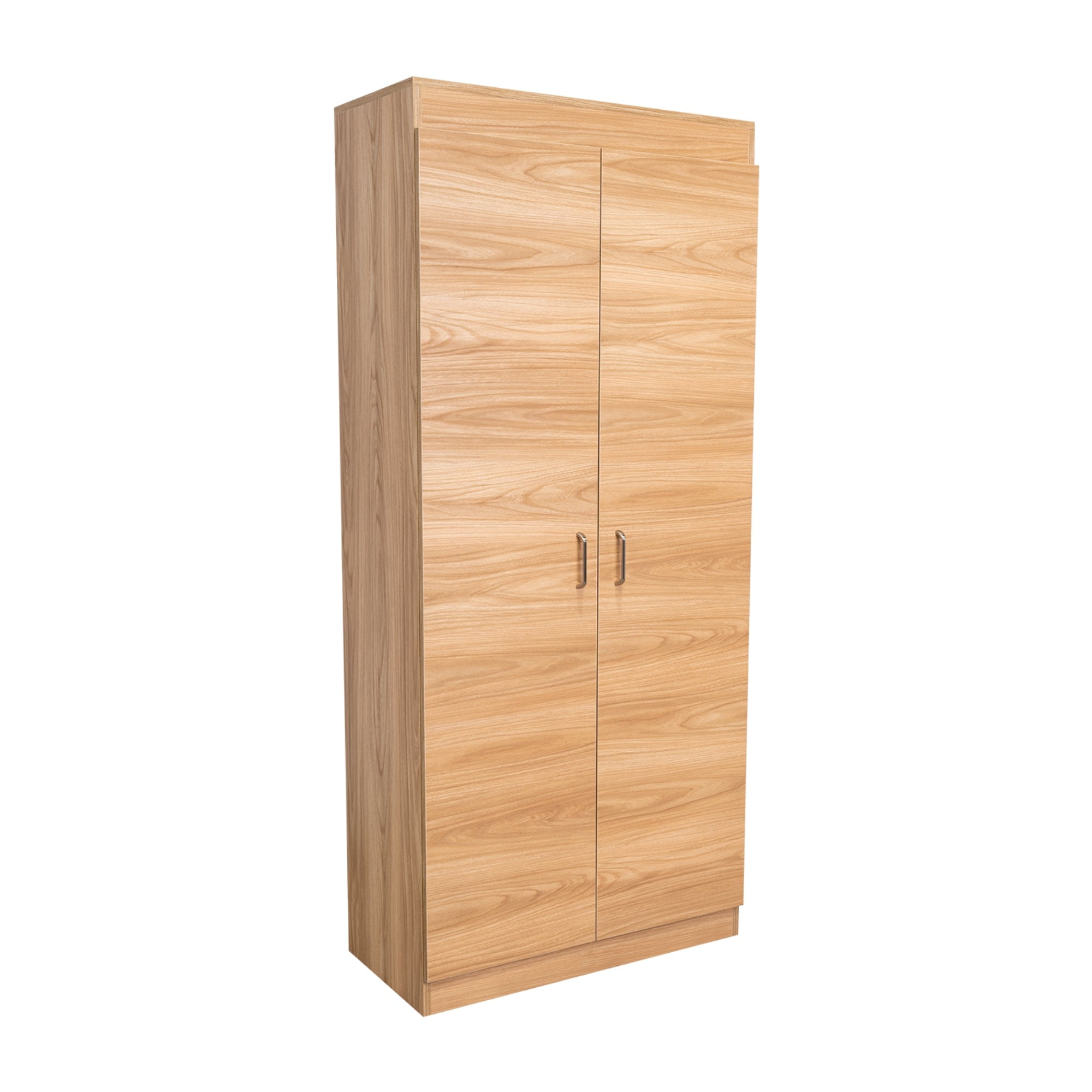 Fm Furniture - Mueble Despensa De Cocina 2 Puertas 160,7x70x36,3 Cm Café Claro