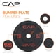 thumbnail image 2 of Juego de paragolpes olímpicos CAP Barbell Economy, 160 libras, negro, 2 of 6