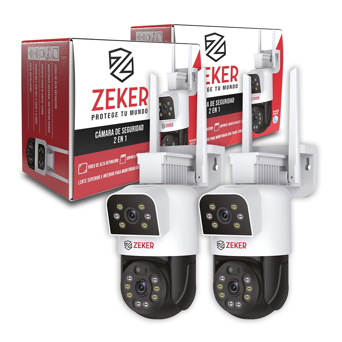 Pack X2 Cámara De Seguridad 5g Zeker Doble 4mp Impermeable