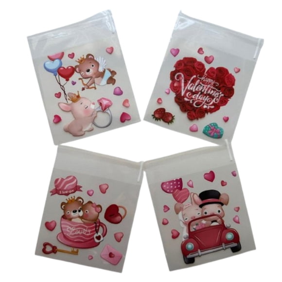 Bolsas San Valentin C Celofan Autoadhesivas 100un 10x10+2cm