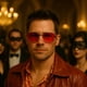 thumbnail image 5 of Gafas de sol ASVP Shop Tyler de lentes rojas estilo vendedor de jabón, 5 of 8
