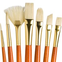 Set 7 Pinceles Princeton Mango Largo Pelo Natural Cerda