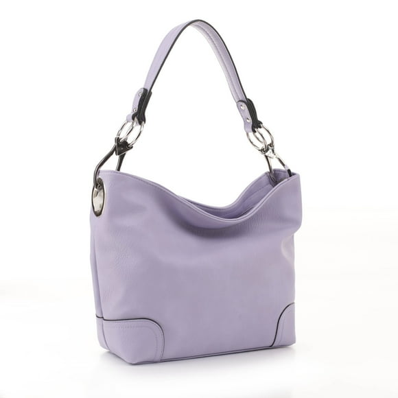 Bolso Hobo para Mujer, MKF Collection, Bolso de Hombro de Cuero Vegano Suave, Espacioso y Casual - Emily - Lila