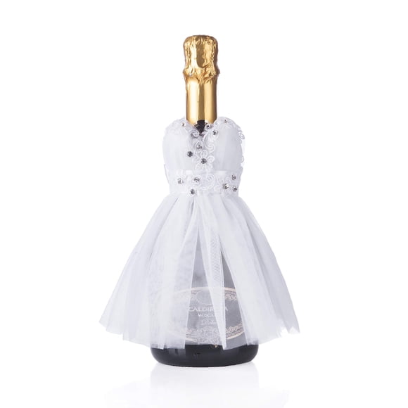Cobertura para Botella de Vino ULA en Tul Blanco para Bodas