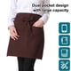 thumbnail image 4 of Delantales de servidor, delantal negro de medio bistro, delantal de camarero, delantal de cintura larga para hombres y mujeres, impermeable, 4 of 7