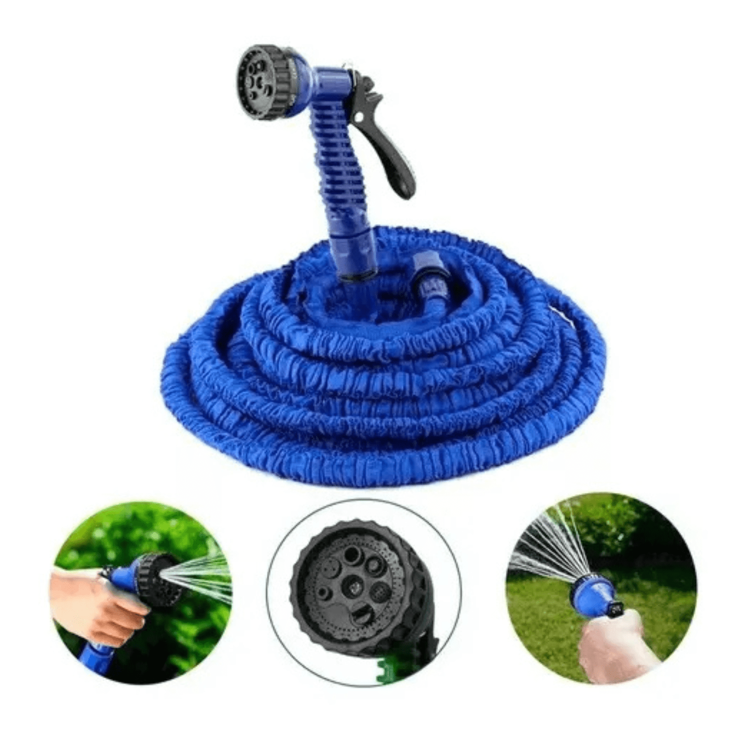 Genérico - Manguera Retráctil Expandible De Jardín 45 Metros Color Azul