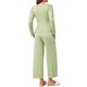 thumbnail image 3 of INSPIRE CHIC Conjunto de 2 Piezas para Mujer 2026 Conjuntos de Pijama Largo con Tops de Manga Larga y Pantalones de Pierna Ancha Casual Conjunto a Juego XS Verde, 3 of 6