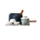 thumbnail image 5 of Juego De Tetera De Cerámica De Viaje, Taza De Té De Porcelana De 3 Tazas Para Oficina, Picnic Al Aire Libre, Color Blanco, 5 of 5