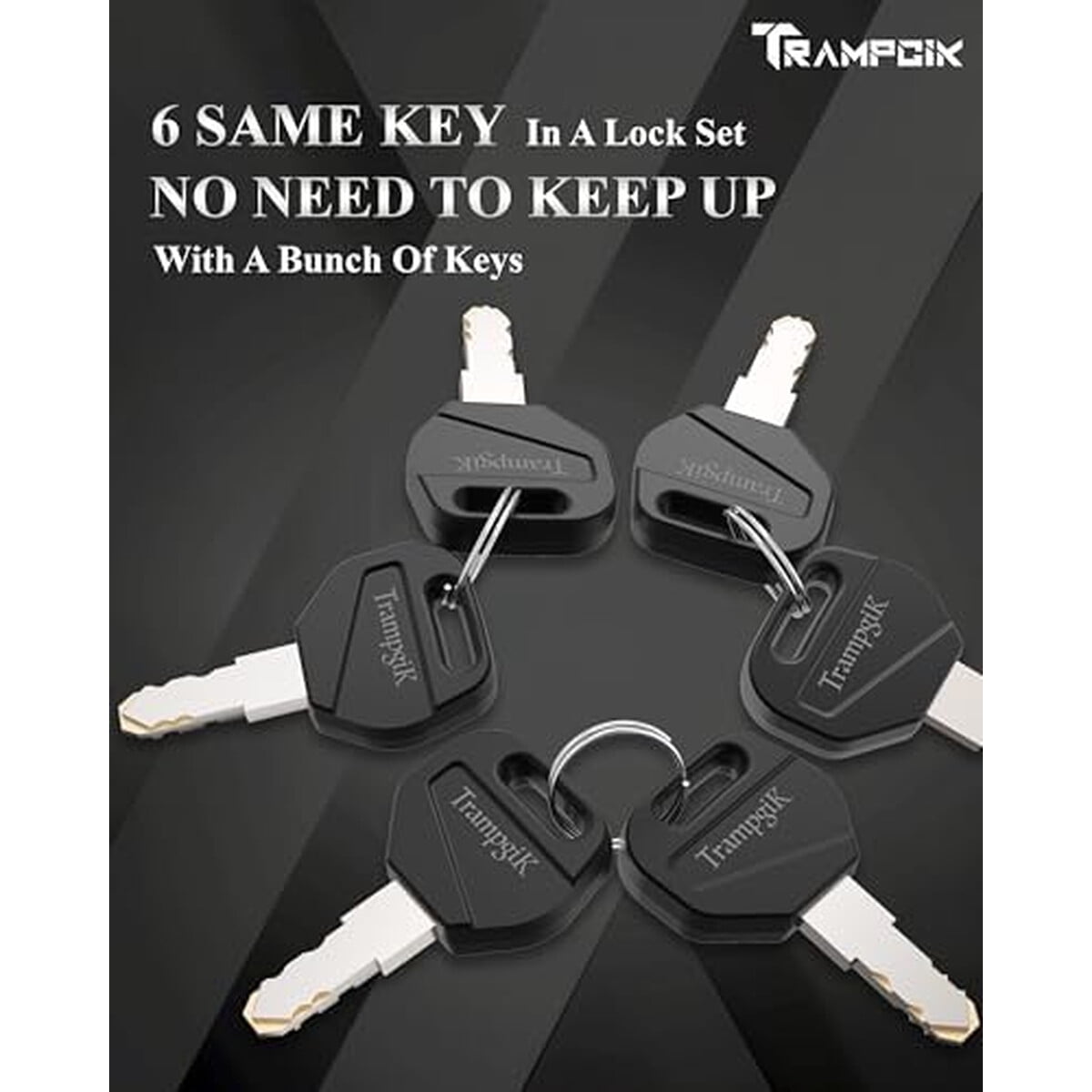 Cerradura Metalica Trampgik Para Puerta Rv 6 Llaves Negra