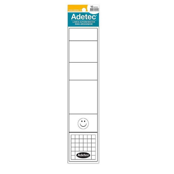 Lomos Autoadhesivos para Archivador Blanco