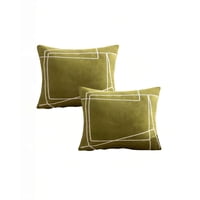 Genérico - Set De 2 Fundas De Cojin 45Cmx45Cm Bordado De Linea Color Verde