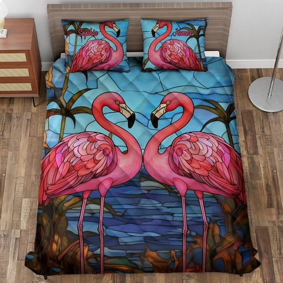 Juego De Edredón Love Flamingos Flamingo